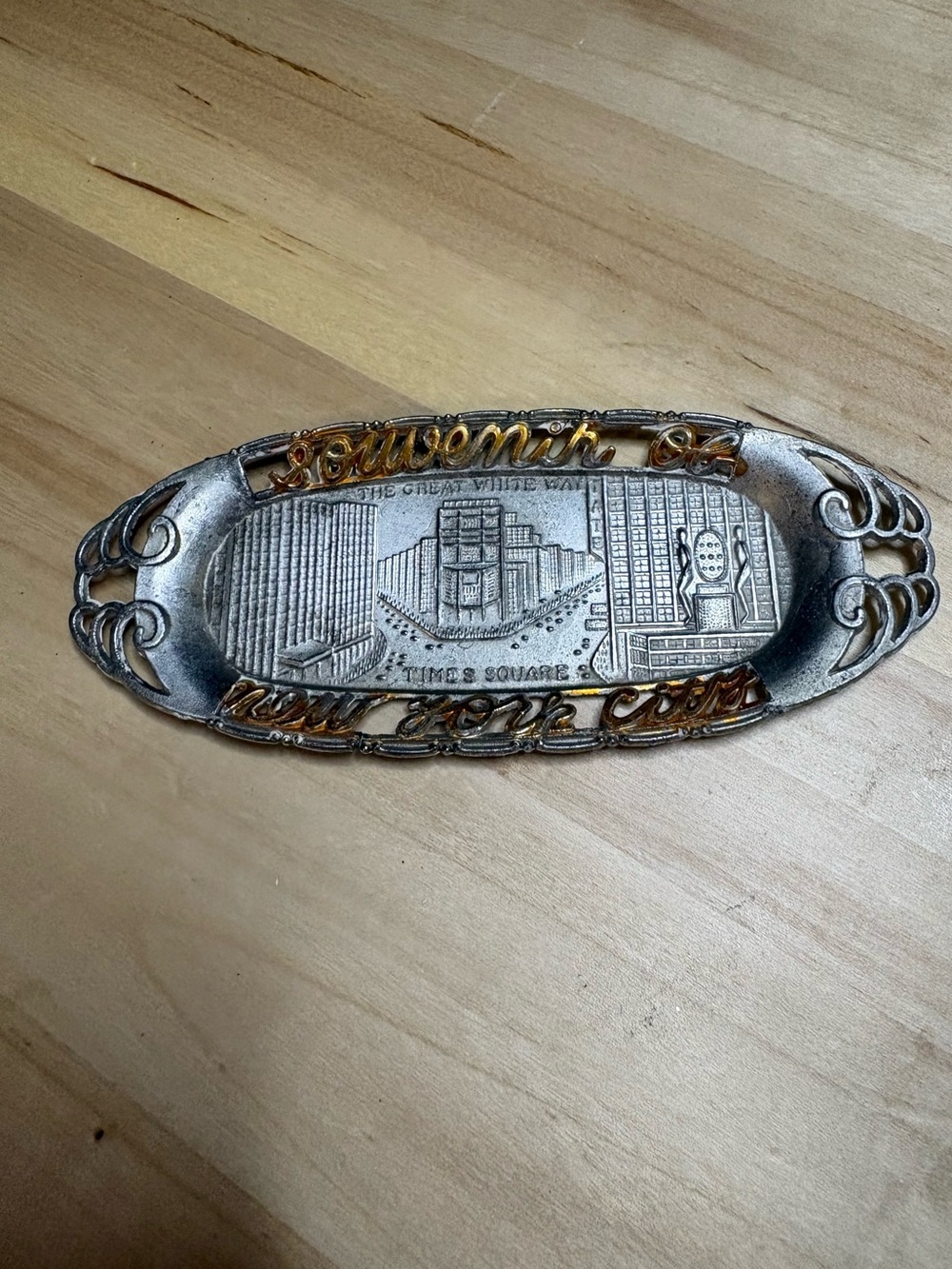 Vintage SOUVENIR TRAY/TIP TRAY *NEW YORK CITY*TIMES SQUARE*Made in Japan